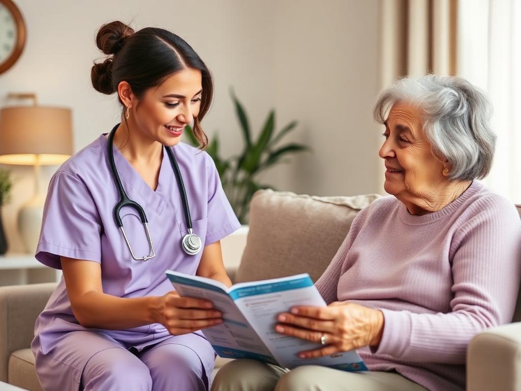 Nurse providing Caregiver & Family Education